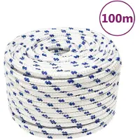 vidaXL Corde de bateau Blanc 14 mm 100 m Polypropylène