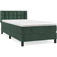 vidaXL Lit boxspring avec matelas vert foncé 80x200 cm velours