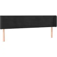 vidaXL Tête de lit avec oreilles noir 183x16x78/88 cm velours