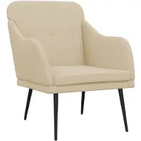 vidaXL Fauteuil Crème 63x76x80 cm Tissu