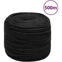 vidaXL Corde de bateau Noir complet 6 mm 500 m Polypropylène