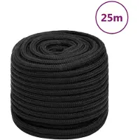 vidaXL Corde de bateau Noir complet 18 mm 25 m Polypropylène