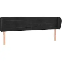 vidaXL Tête de lit avec oreilles Noir 183x23x78/88 cm Velours
