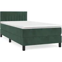 vidaXL Lit boxspring avec matelas vert foncé 80x200 cm velours