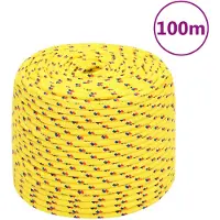 vidaXL Corde de bateau Jaune 10 mm 100 m Polypropylène