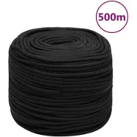 vidaXL Corde de bateau Noir complet 10 mm 500 m polypropylène