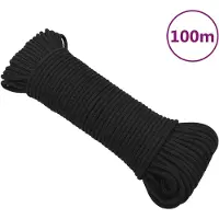 vidaXL Corde de bateau Noir complet 3 mm 100 m Polypropylène