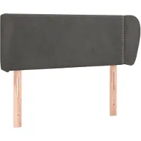 vidaXL Tête de lit avec oreilles gris foncé 103x23x78/88 cm velours