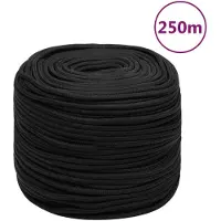 vidaXL Corde de bateau Noir complet 10 mm 250 m polypropylène