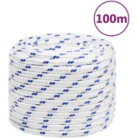 vidaXL Corde de bateau Blanc 18 mm 100 m Polypropylène
