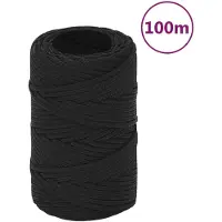 vidaXL Corde de bateau Noir complet 2 mm 100 m Polypropylène