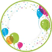 Duni Teller Splash Balloons 22 cm, 10 Stück
