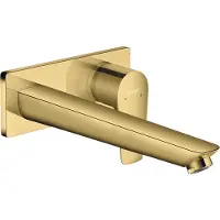Hansgrohe Mitigeur mural Talis E, monocommande, pour lavabo, installation encastrée, bec de 22,5 cm, finition or poli
