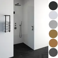 Brauer Create Porte de douche en niche 60x200cm sans profilé avec verre de sécurité anticalcaire 8mm Doré brossé GS-VON1H60200GG