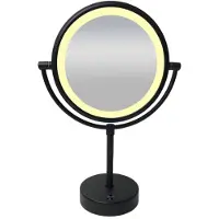 Wiesbaden Miroir de rasage sur pied LED à piles mat noir 38.4145