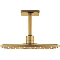 GROHE Pomme RAINSHOWER SMARTACTIVE 310 sortie de plafond 142mm cool sunrise brossé (2 Types de jets, 25 l/min)