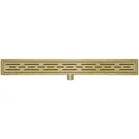 Wiesbaden Caniveau de douche avec bride et grille 80 x 7 cm laiton brossé PVD 33.4611