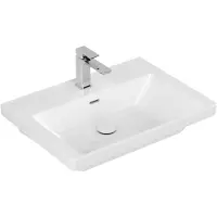 Villeroy & Boch V&B lavabo armoire SUBWAY 3.0 650x470mm avec trop-plein avec trou pour robinetterie blanc (470 mm, 650 mm)