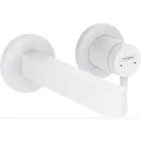 Hansgrohe - Mitigeur lavabo mural Finoris 165 mm + bonde àécoulement libre Blanc mat - Blanc