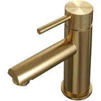 Brauer Gold carving Mitigeur de lavabo sur plage - bas - modèle a - PVD - or brossé 5-GG-001-HD6