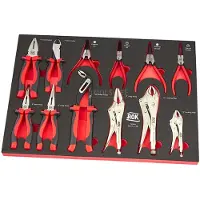 AOK Ensemble de 12 pinces professionnelles avec insert en mousse
