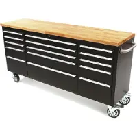HBM Chariot à outils mobile avec plateau en bois - 182 cm - Noir