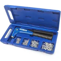 HBM Pince à rivets professionnelle 81 pièces avec buse de réglage rapide et rivets aveugles