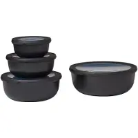Mepal Cirqula Low Bowl Set Of 4 - Nordic Black (233104), Boîte de conservation, Noir