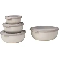 Mepal Juego Multi Cuenco cirqula Plano, 4 Piezas (350 + 750 + 1250 + 2250 ML) Juego de cirqula de 4, Boîte de conservation, Blanc