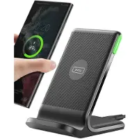 Iniu Chargeur à induction Qi 15W Chargeur rapide double bobine de lumière Handy Charging Stand Smartphones