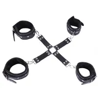 Auxfun Ensemble de bondage BDSM avec menottes de cheville et menottes de main