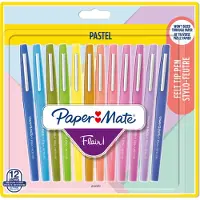 Paper Mate Set de 12 Stylos feutres Flair Pastel Couleurs assorties