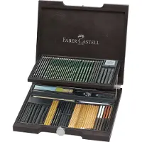 Faber-Castell Coffret en bois Pitt Monochrome - 85 pièces