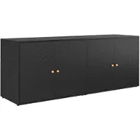 vidaXL - Armoire de jardin - 198x55.5x80 - cm - Poly - Rotin - noir