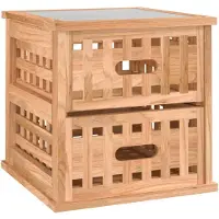 vidaXL Table de chevet 34x34x34 cm Bois massif de noyer