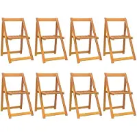 vidaXL Chaises de jardin pliantes 8 pcs. Bois massif acacia