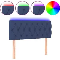 vidaXL Tête de lit LED bleue 90x7x78/88 cm Tissu
