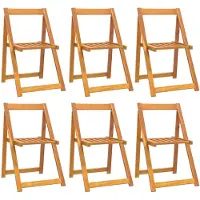 vidaXL Chaises de jardin pliantes 6 pcs. Bois massif acacia