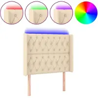 vidaXL Tête de lit LED Crème 93x16x118/128 cm Tissu