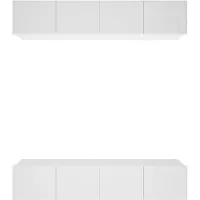 vidaXL Armoires TV 4 pcs. Blanc 80x30x30 cm Bois composite