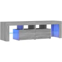 vidaXL Armoire TV avec lampes LED Gris Sonoma 140x36,5x40 cm
