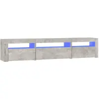 vidaXL Armoire TV avec lampes LED gris béton 195x35x40 cm