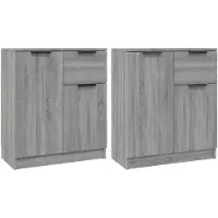 vidaXL Sideboards 2 pcs. Gris Sonoma 60x30x70 cm Bois composite