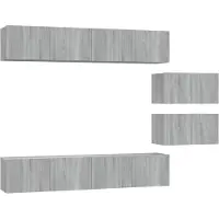 vidaXL Ensemble d'armoires TV 6 pièces Gris Sonoma Bois composite