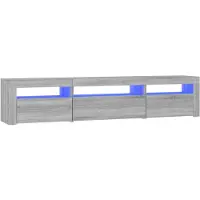 vidaXL Armoire TV avec lampes LED Gris Sonoma 195x35x40 cm