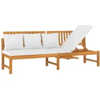 vidaXL Lit de jour avec coussins blanc crème 200x60x75 cm bois massif acacia