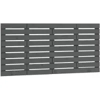 vidaXL Tête de lit murale Gris 146x3x63 cm Pin massif