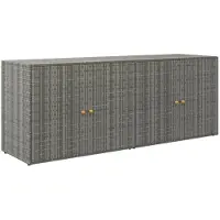 vidaXL Armoire de jardin Gris 198x55,5x80 cm Poly rotin
