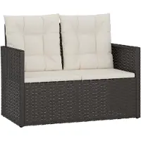 vidaXL Banc de jardin avec coussins Noir 105 cm Poly rotin