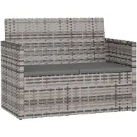 vidaXL Banc de jardin avec coussins Gris 105 cm Poly rotin